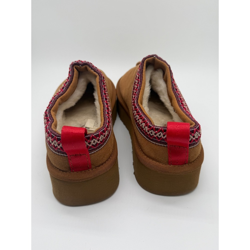 UGG Tasman Tazz Platform Slippers Women 8 Chestnut Suede Slip On Clog - Picture 4 of 9